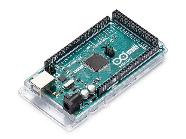 Vue de la carte Arduino Mega 2560 avec composants ATmega2560
